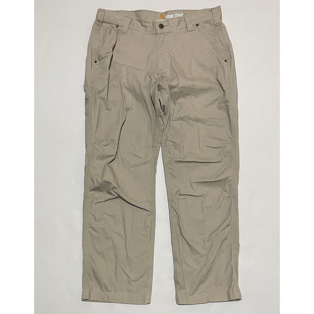 Carhartt Pants Mens 34 X 29 Khaki Beige Relaxed Straight Cargo Work 100274-232
